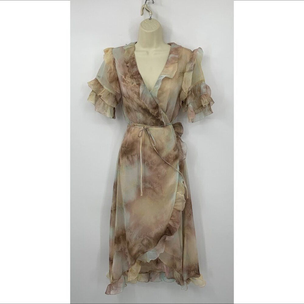 Elegant Ruffled Wrap Dress